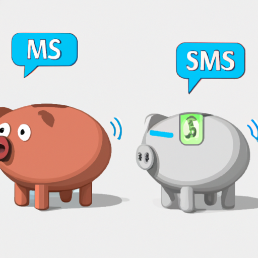 קופת חזירים המייצגת את הבדלי העלויות בין הודעות SMS ו-WhatsApp.